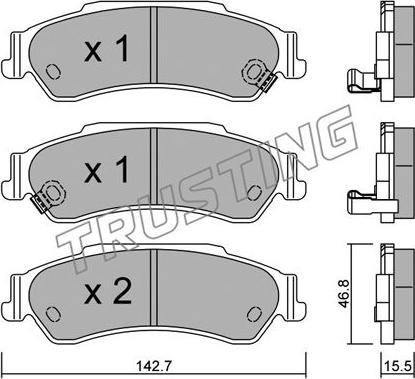 Trusting 738.0 - Kit de plaquettes de frein, frein à disque cwaw.fr