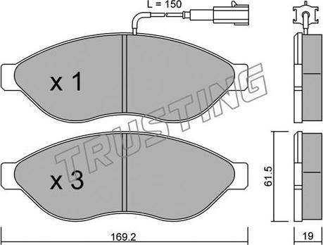 Trusting 724.0 - Kit de plaquettes de frein, frein à disque cwaw.fr