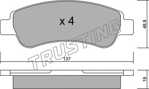 Trusting 726.0 - Kit de plaquettes de frein, frein à disque cwaw.fr