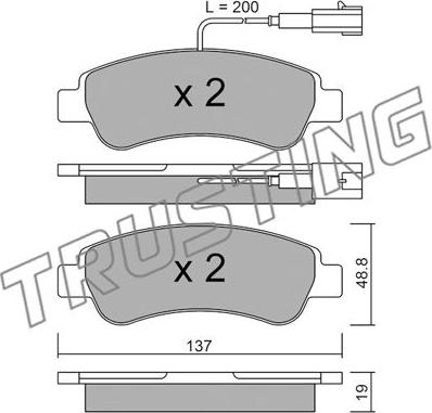 Trusting 726.1 - Kit de plaquettes de frein, frein à disque cwaw.fr