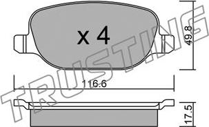 Trusting 720.0 - Kit de plaquettes de frein, frein à disque cwaw.fr