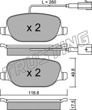 Trusting 720.2 - Kit de plaquettes de frein, frein à disque cwaw.fr