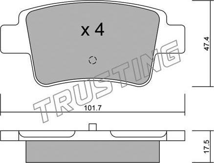 Trusting 721.0 - Kit de plaquettes de frein, frein à disque cwaw.fr