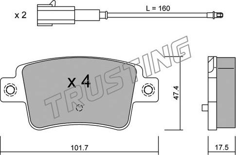 Trusting 721.1 - Kit de plaquettes de frein, frein à disque cwaw.fr