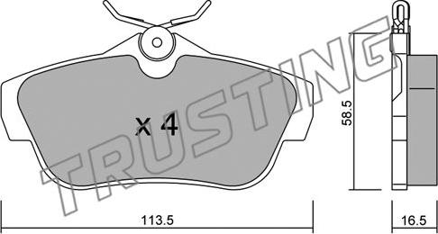 Trusting 728.0 - Kit de plaquettes de frein, frein à disque cwaw.fr