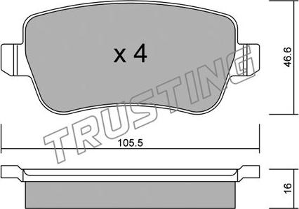 Trusting 722.0 - Kit de plaquettes de frein, frein à disque cwaw.fr