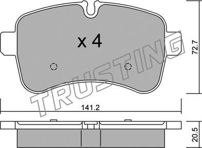 Trusting 727.0 - Kit de plaquettes de frein, frein à disque cwaw.fr