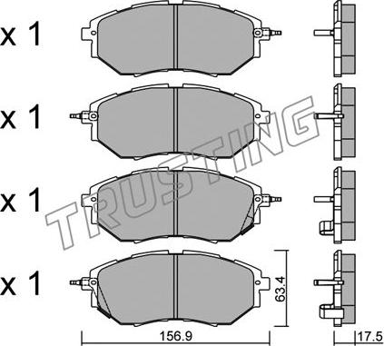 Trusting 779.0 - Kit de plaquettes de frein, frein à disque cwaw.fr