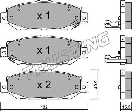 Trusting 775.0 - Kit de plaquettes de frein, frein à disque cwaw.fr