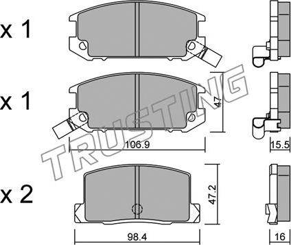 Trusting 770.0 - Kit de plaquettes de frein, frein à disque cwaw.fr