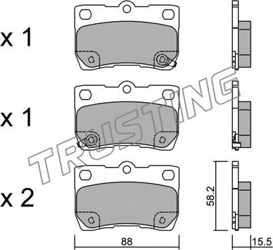 Trusting 777.0 - Kit de plaquettes de frein, frein à disque cwaw.fr