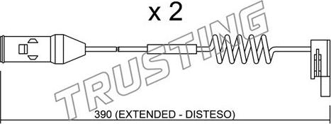 Trusting SU.167K - Contact d'avertissement, usure des plaquettes de frein cwaw.fr