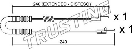 Trusting SU.109K - Contact d'avertissement, usure des plaquettes de frein cwaw.fr