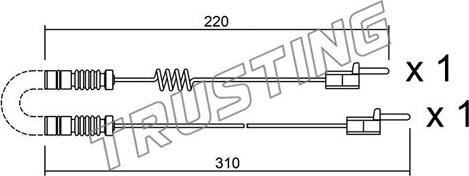 Trusting SU.171K - Contact d'avertissement, usure des plaquettes de frein cwaw.fr