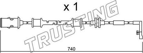 Trusting SU.318 - Contact d'avertissement, usure des plaquettes de frein cwaw.fr