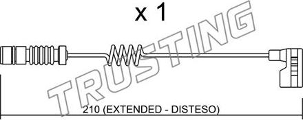 Trusting SU.209 - Contact d'avertissement, usure des plaquettes de frein cwaw.fr