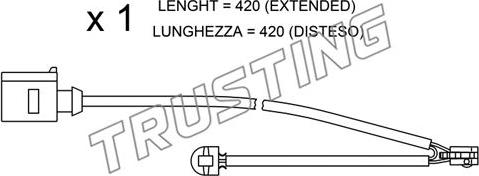 Trusting SU.217 - Contact d'avertissement, usure des plaquettes de frein cwaw.fr