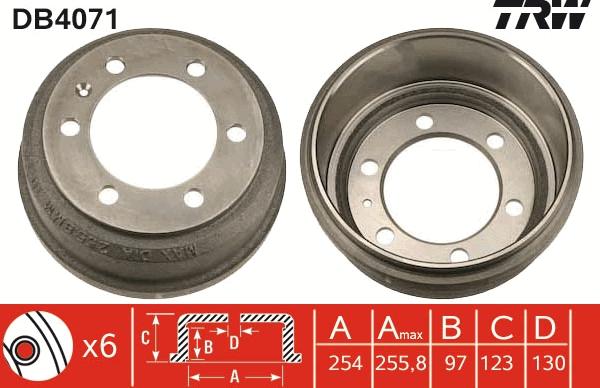 TRW DB4071 - Tambour de frein cwaw.fr