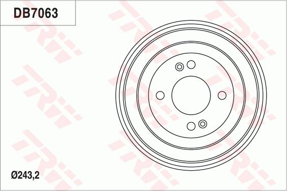 TRW DB7063 - Tambour de frein cwaw.fr