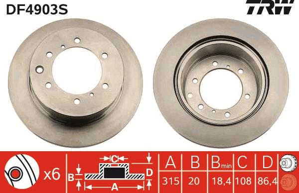 TRW DF4903S - Disque de frein cwaw.fr