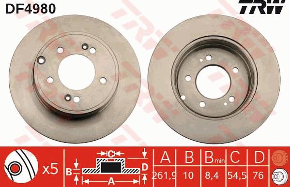 TRW DF4980 - Disque de frein cwaw.fr