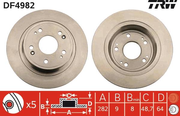 TRW DF4982 - Disque de frein cwaw.fr