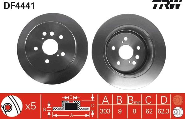 TRW DF4441 - Disque de frein cwaw.fr