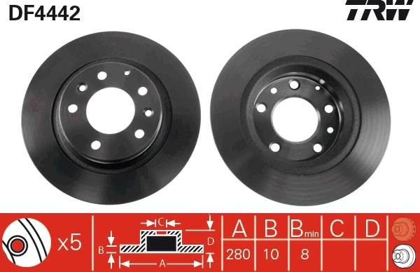 TRW DF4442 - Disque de frein cwaw.fr