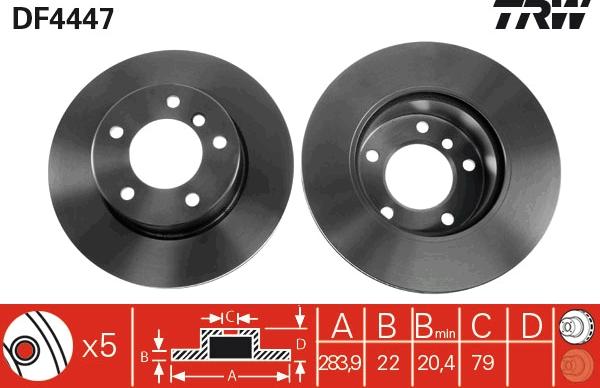 TRW DF4447 - Disque de frein cwaw.fr