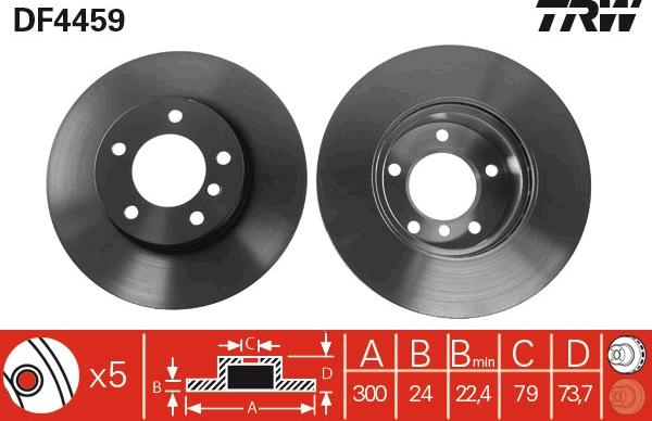 TRW DF4459 - Disque de frein cwaw.fr