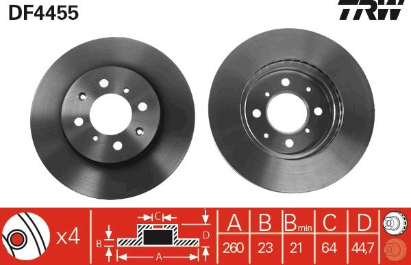 TRW DF4455 - Disque de frein cwaw.fr