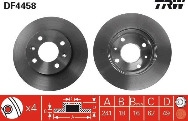 TRW DF4458 - Disque de frein cwaw.fr