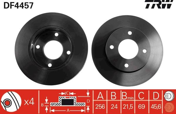 TRW DF4457 - Disque de frein cwaw.fr