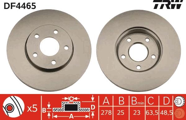 TRW DF4465 - Disque de frein cwaw.fr