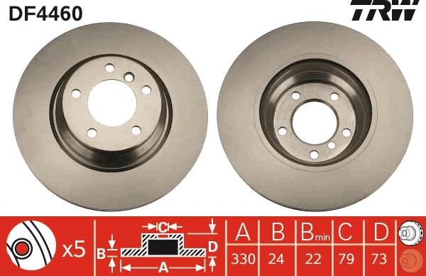 TRW DF4460 - Disque de frein cwaw.fr