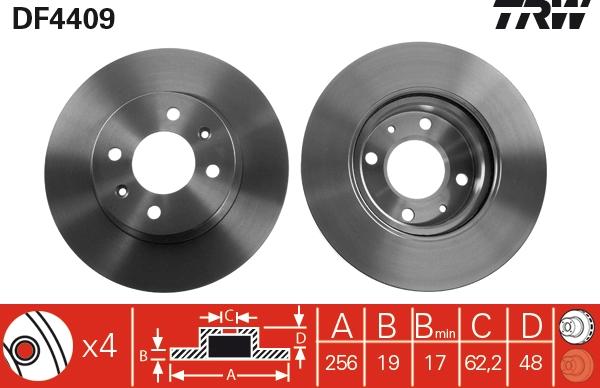 TRW DF4409 - Disque de frein cwaw.fr