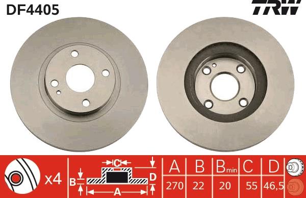 TRW DF4405 - Disque de frein cwaw.fr