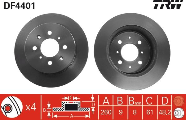 TRW DF4401 - Disque de frein cwaw.fr