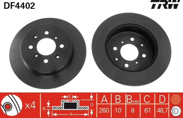 TRW DF4402 - Disque de frein cwaw.fr