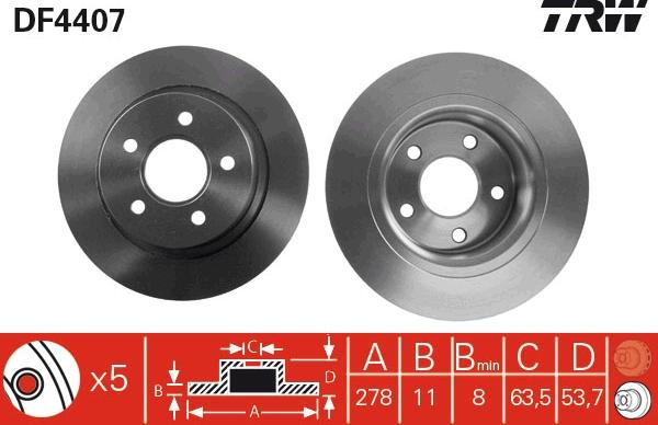 TRW DF4407 - Disque de frein cwaw.fr