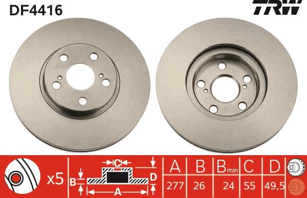 TRW DF4416 - Disque de frein cwaw.fr