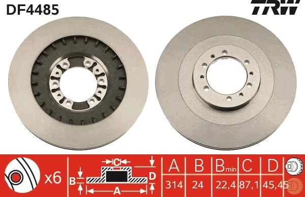 TRW DF4485 - Disque de frein cwaw.fr