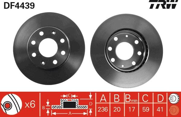 TRW DF4439 - Disque de frein cwaw.fr