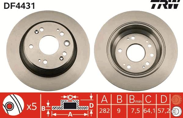 TRW DF4431 - Disque de frein cwaw.fr