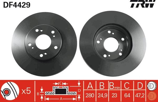 TRW DF4429 - Disque de frein cwaw.fr