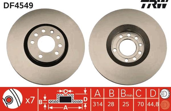 TRW DF4549 - Disque de frein cwaw.fr