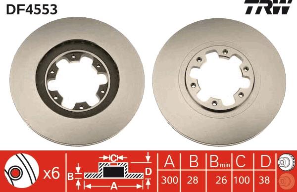 TRW DF4553 - Disque de frein cwaw.fr