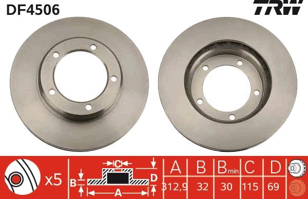 TRW DF4506 - Disque de frein cwaw.fr