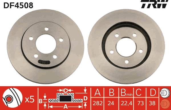 TRW DF4508 - Disque de frein cwaw.fr