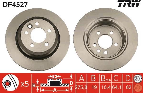 TRW DF4527 - Disque de frein cwaw.fr